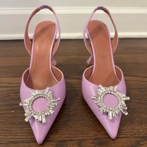 Amina Muaddi Lilac Begun Embellished Leather Slingback Pumps (12)